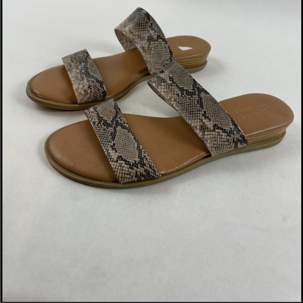 LC Lauren Conrad Snakeskin Slide Sandals